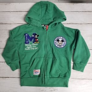 Disney Mickey Mouse Kids Full Zip Hoodie Sweatshirt Size 3-4 Years Embroidered